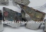 CTD577 Top drilled 20*30mm - 30*50mm freeform plated agate beads