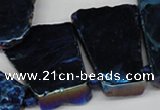 CTD579 Top drilled 20*30mm - 30*50mm freeform plated agate beads