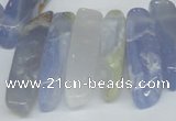 CTD581 Top drilled 8*25mm - 8*55mm wand blue lace agate beads