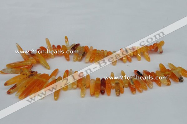 CTD584 Top drilled 6*20mm - 6*45mm wand agate gemstone beads