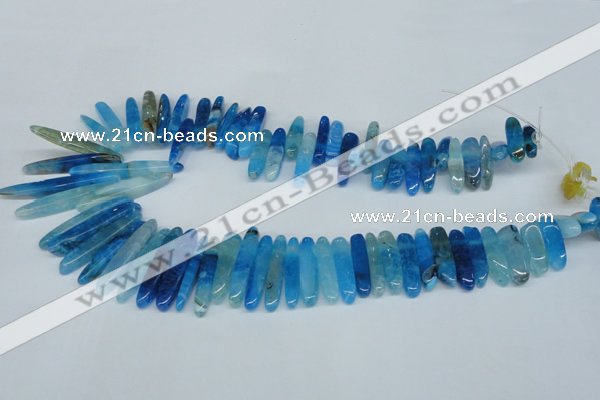 CTD587 Top drilled 6*20mm - 6*45mm wand agate gemstone beads