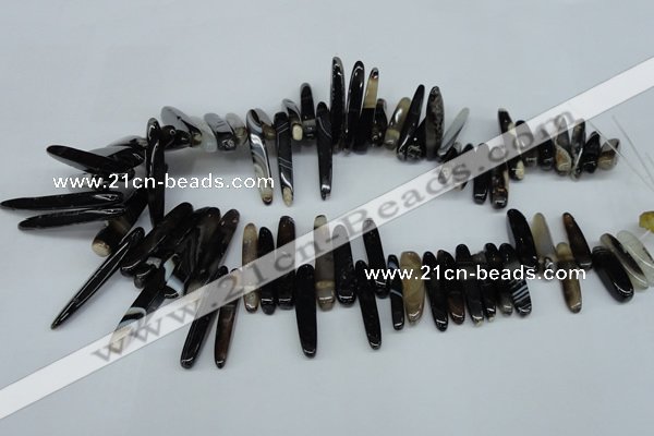 CTD589 Top drilled 6*20mm - 6*45mm wand agate gemstone beads