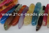 CTD590 Top drilled 6*20mm - 6*45mm wand agate gemstone beads