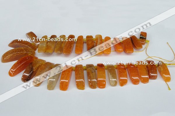 CTD597 Top drilled 10*30mm - 12*45mm wand agate gemstone beads
