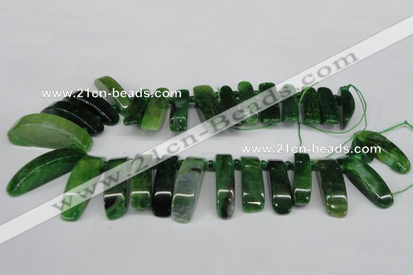 CTD599 Top drilled 10*30mm - 12*45mm wand agate gemstone beads