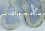 CTD608 Top drilled 18*25mm - 30*45mm freeform blue lace agate beads