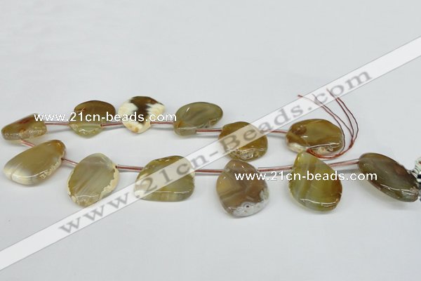 CTD610 Top drilled 25*35mm - 30*40mm freeform agate gemstone beads