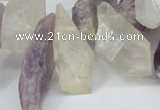 CTD621 12*22mm - 15*40mm nuggets amethyst & white crystal beads