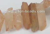 CTD622 Top drilled 8*25mm - 10*35mm faceted nuggets red quartz beads