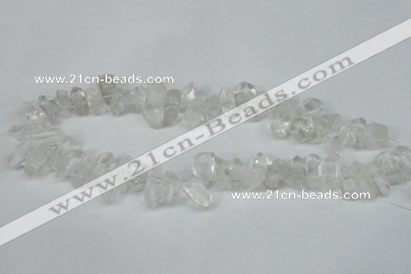 CTD624 Top drilled 8*15mm - 10*25mm faceted nuggets white crystal beads