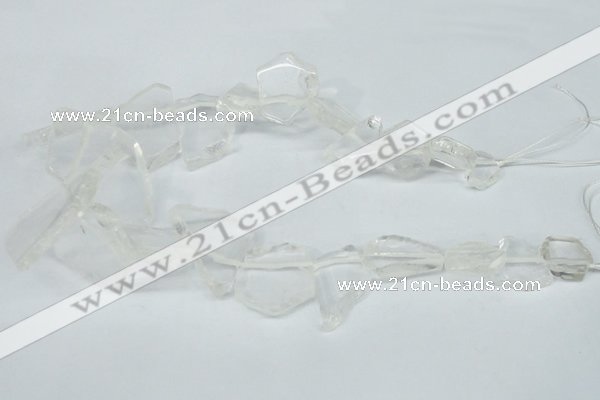 CTD628 Top drilled 15*20mm - 30*40mm freeform white crystal beads