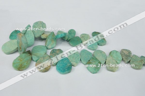 CTD635 Top drilled 18*25mm - 25*38mm freeform Russian amazonite beads