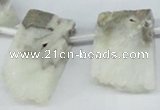 CTD645 Top drilled 15*25mm - 25*40mm freeform quartz beads
