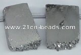 CTD652 Top drilled 15*25mm - 25*40mm freeform plated quartz beads