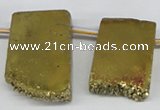 CTD653 Top drilled 15*25mm - 25*40mm freeform plated quartz beads