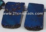 CTD655 Top drilled 15*25mm - 25*40mm freeform plated quartz beads