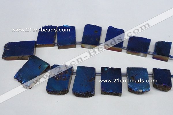 CTD655 Top drilled 15*25mm - 25*40mm freeform plated quartz beads