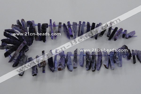 CTD672 Top drilled 10*25mm - 12*45mm wand agate gemstone beads