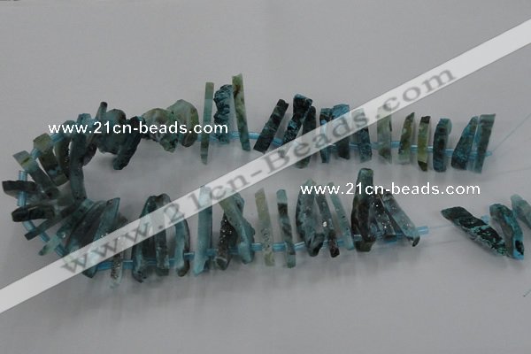 CTD674 Top drilled 10*25mm - 12*45mm wand agate gemstone beads