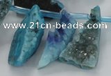 CTD682 Top drilled 12*20mm - 15*45mm freeform agate gemstone beads