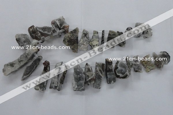 CTD684 Top drilled 12*20mm - 15*45mm freeform agate gemstone beads