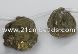 CTD705 Top drilled 15*20mm - 25*30mm freeform plated agate beads