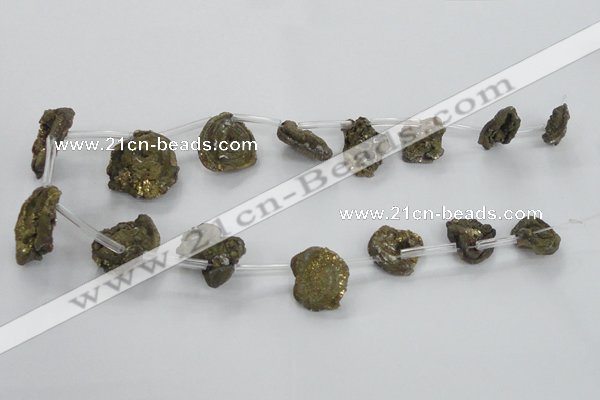 CTD705 Top drilled 15*20mm - 25*30mm freeform plated agate beads