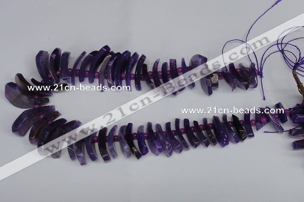 CTD712 Top drilled 12*25mm - 15*40mm wand agate gemstone beads