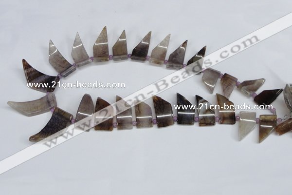 CTD731 Top drilled 15*20mm - 15*40mm wand agate gemstone beads