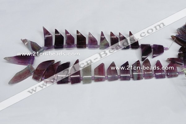 CTD733 Top drilled 15*20mm - 15*40mm wand agate gemstone beads