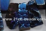 CTD747 Top drilled 15*25mm - 20*65mm freeform plated agate beads