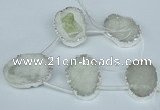 CTD767 30*35mm - 35*45mm freeform agate beads with brass setting