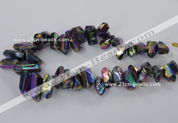 CTD780 Top drilled 8*18mm - 15*35mm nuggets plated quartz beads