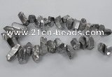 CTD781 Top drilled 8*18mm - 15*35mm nuggets plated quartz beads