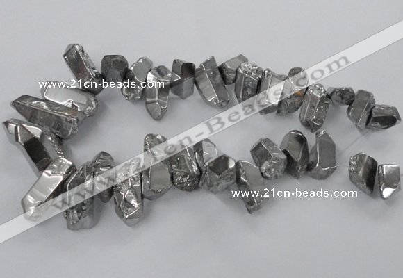 CTD781 Top drilled 8*18mm - 15*35mm nuggets plated quartz beads