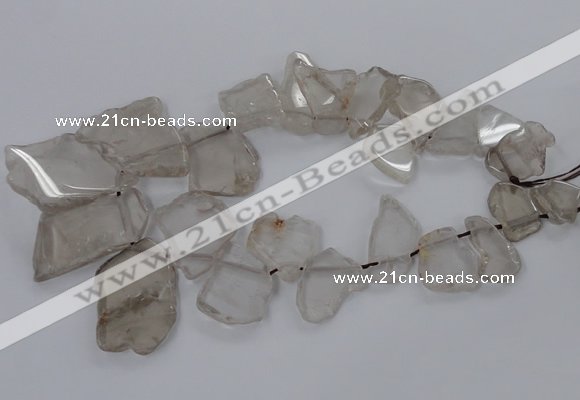 CTD790 Top drilled 20*25mm - 35*45mm freeform smoky quartz beads