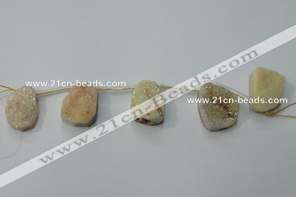 CTD801 Top drilled 20*30mm - 25*35mm freeform agate beads