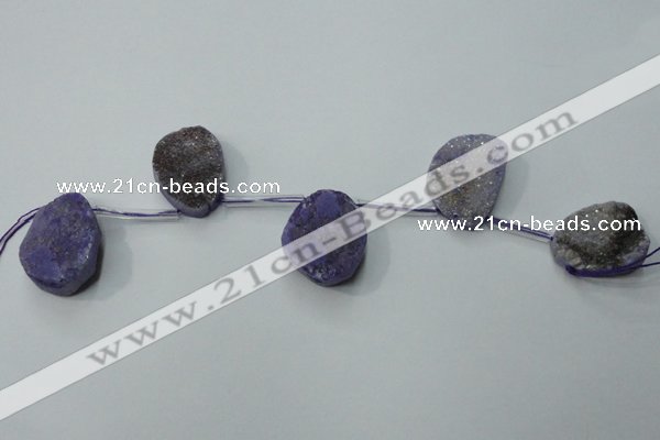 CTD803 Top drilled 20*30mm - 25*35mm freeform agate beads