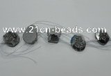 CTD807 Top drilled 20*30mm - 25*35mm freeform plated agate beads