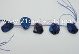 CTD810 Top drilled 20*30mm - 25*35mm freeform plated agate beads