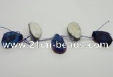 CTD812 Top drilled 20*30mm - 25*35mm freeform plated agate beads