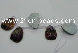 CTD814 Top drilled 25*35mm - 35*45mm freeform plated agate beads