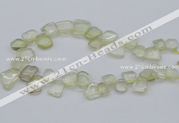 CTD824 Top drilled 15*20mm - 20*25mm freeform lemon quartz beads