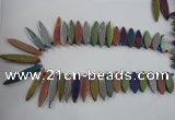 CTD825 Top drilled 10*30mm - 10*60mm marquise plated agate beads