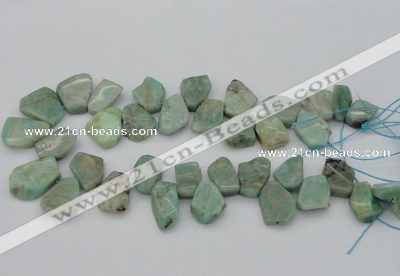 CTD826 Top drilled 15*20mm - 20*25mm freeform Russian amazonite beads