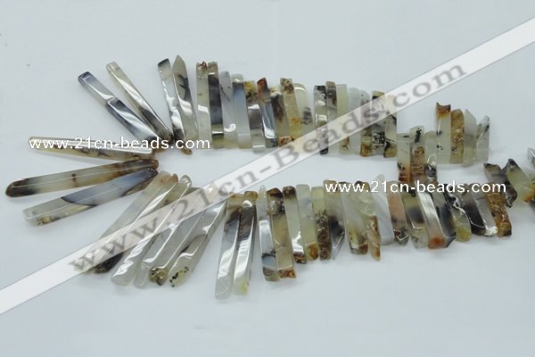 CTD830 15.5 inches 6*30mm - 7*65mm sticks montana agate beads