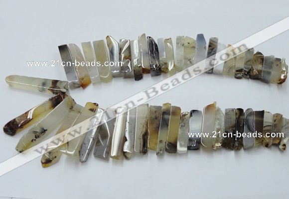 CTD831 Top drilled 8*30mm - 12*70mm sticks montana agate beads