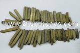 CTD832 15.5 inches 6*30mm - 8*65mm sticks plated agate beads