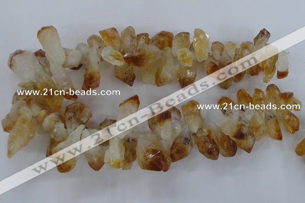 CTD840 Top drilled 10*20mm - 15*30mm nuggets citrine gemstone beads