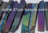 CTD843 Top drilled 6*25mm - 8*55mm sticks plated agate beads